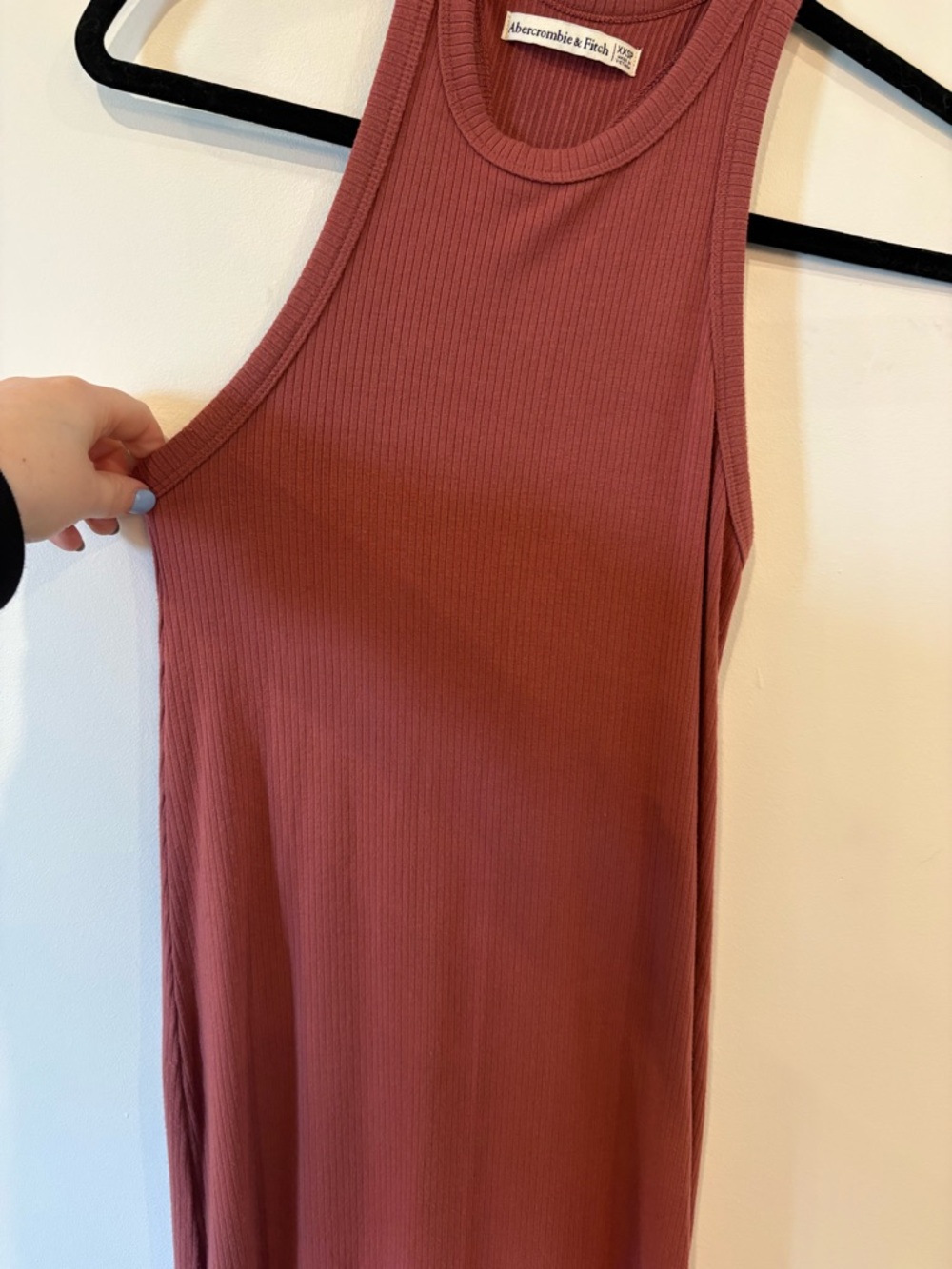Abercrombie & Fitch Dusty Rose Ribbed Tank Maxi Dress - Picture 2 of 5